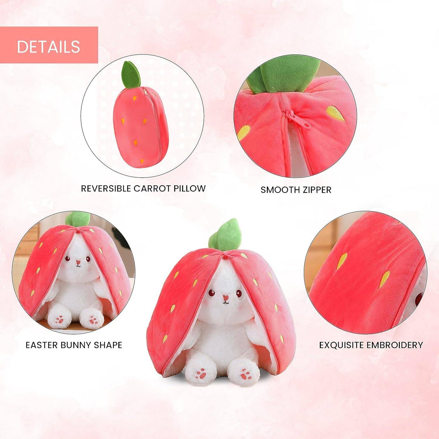 Reversable Cute Plush Big Ears Bunny