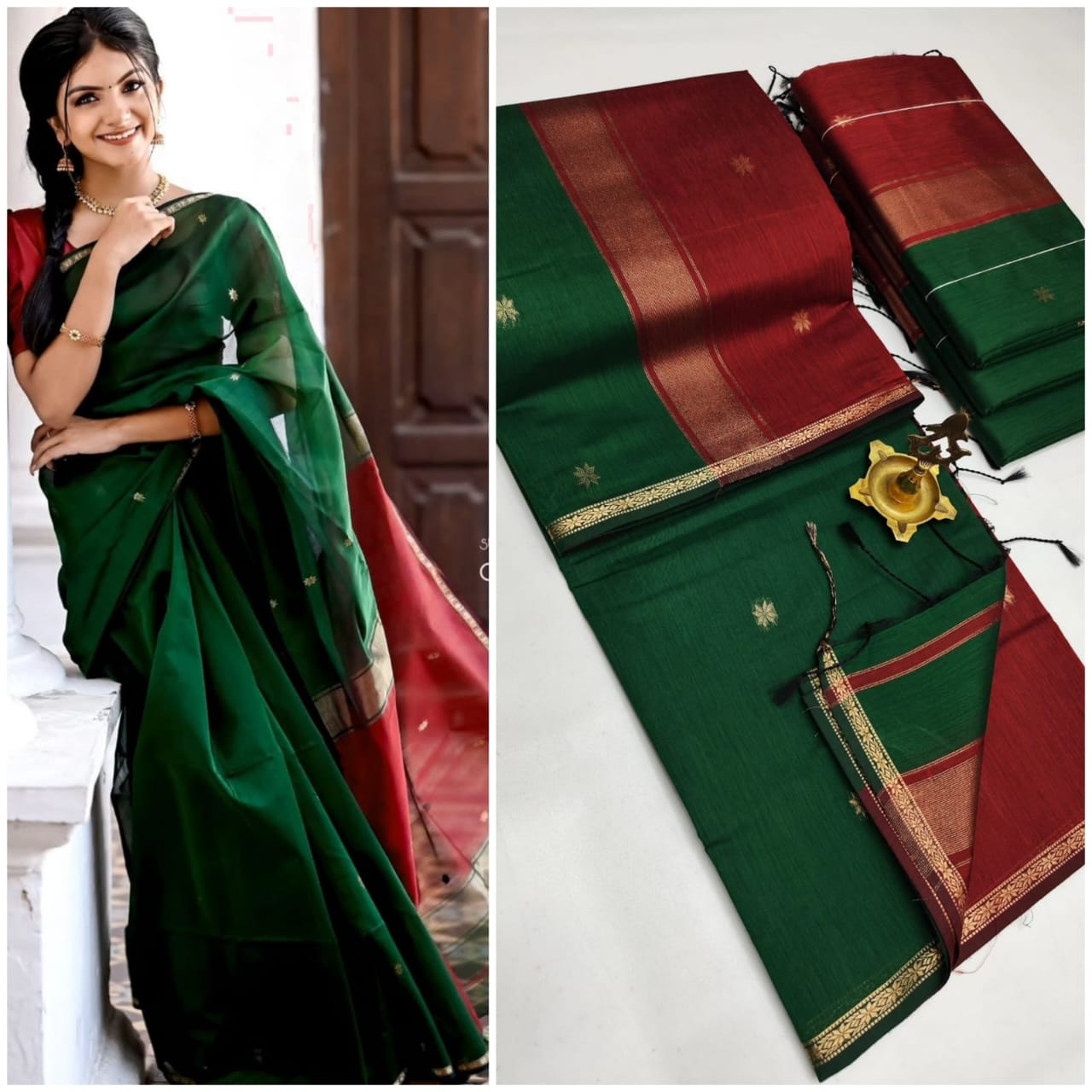 Mystic Hues Maheshwari Silk Cotton Saree | A Symphony of Colors