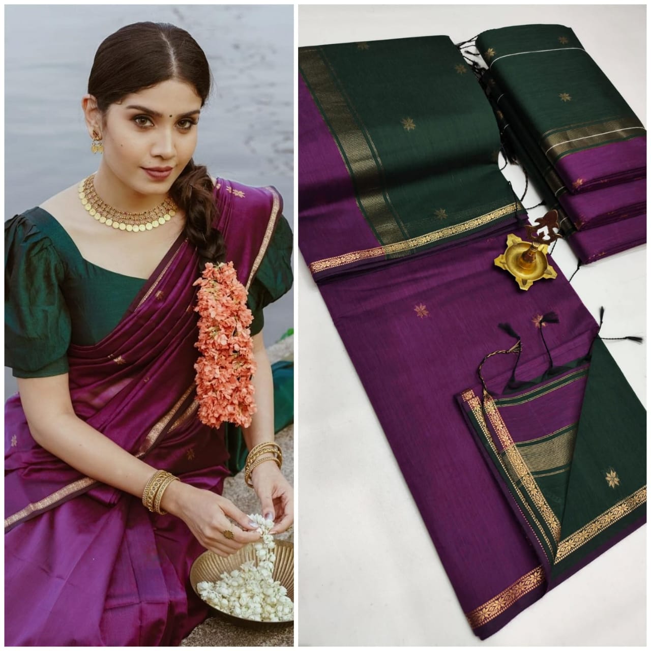 Mystic Hues Maheshwari Silk Cotton Saree | A Symphony of Colors