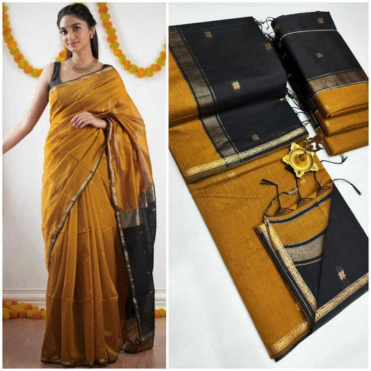 Reno Sand Maheshwari Silk Cotton Saree | Effortless Elegance