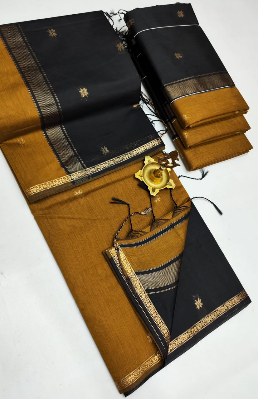 Reno Sand Maheshwari Silk Cotton Saree | Effortless Elegance