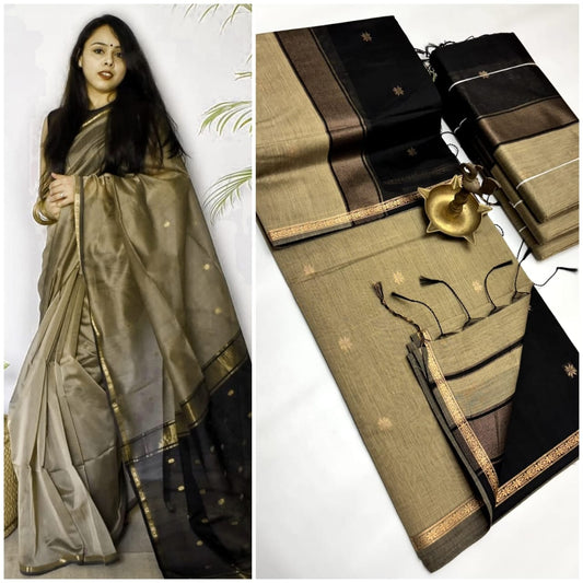 Serene Sands Maheshwari Silk Cotton Saree | Grace in Every Fold