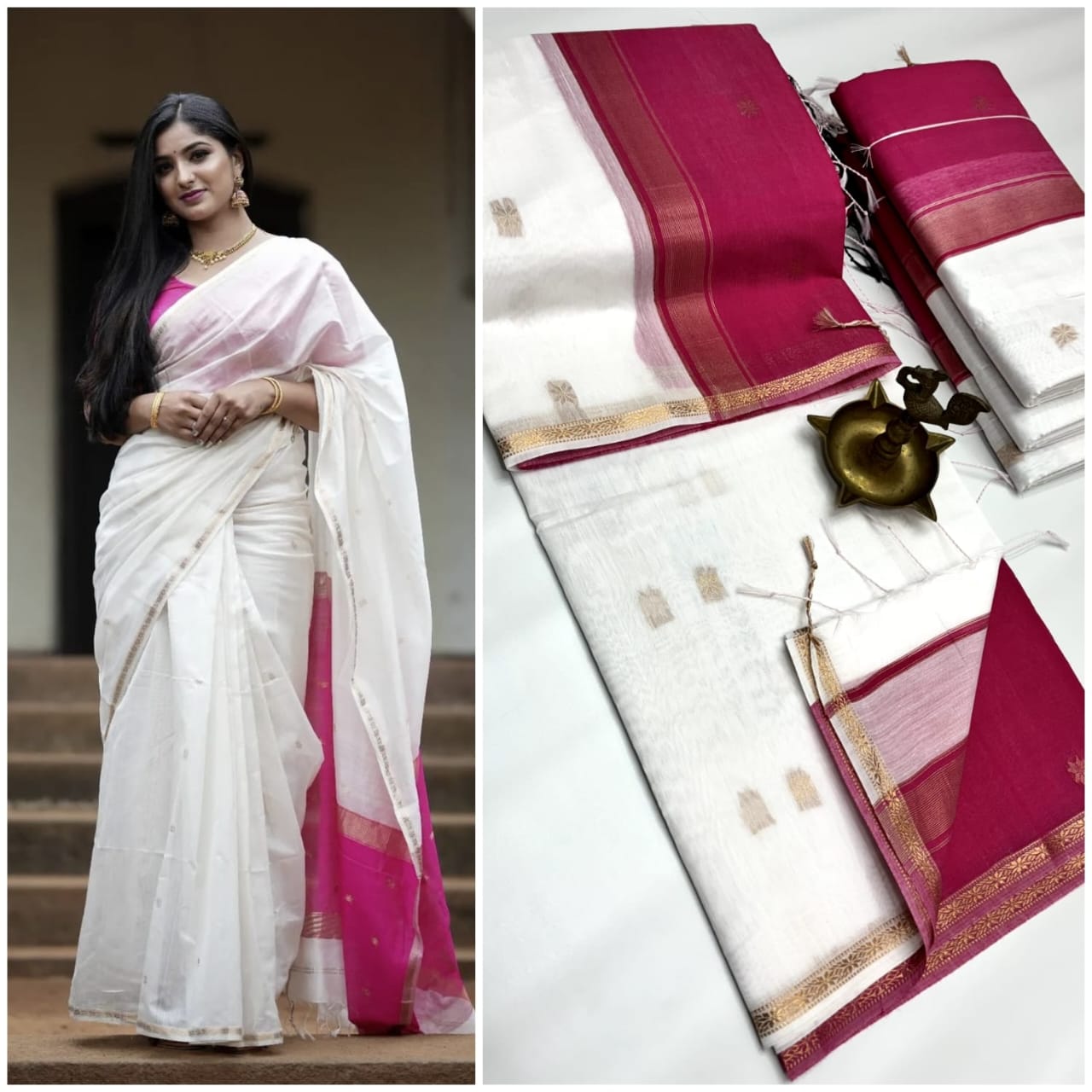 Radiance & Royalty Maheshwari Silk Cotton Saree | Grace in Every Drape